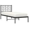 vidaXL Cadre de lit m&eacute;tal sans matelas avec t&ecirc;te de lit noir 75x190 cm