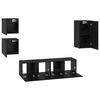 vidaXL Ensemble meuble TV 5 pcs Ch&ecirc;ne noir Bois d'ing&eacute;nierie