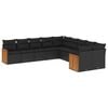 vidaXL Salon de jardin 10 pcs avec coussins noir r&eacute;sine tress&eacute;e