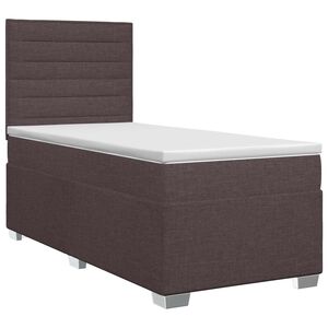vidaXL Lit boxspring avec matelas Marron fonc&eacute; 90 x 190 cm Tissu