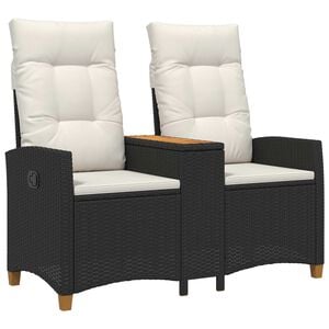 vidaXL Banc inclinable avec table 2 -Seater 126 x 65 x 112 cm