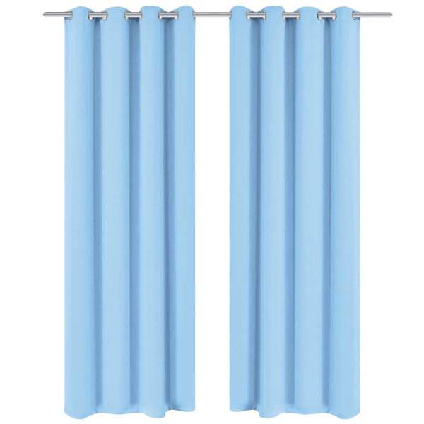 vidaXL Rideau avec œillets métalliques 2 pcs 135 x 175 cm Turquoise