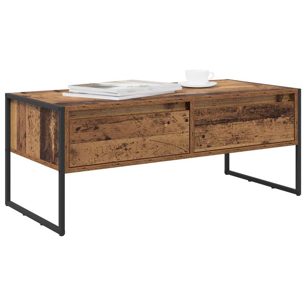 vidaXL Table basse Bois Ancien 100 x 46 x 40 cm Bois d'ing&eacute;nierie