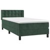 vidaXL Sommier &agrave; lattes de lit avec matelas Vert fonc&eacute; 90x200 cm