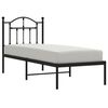vidaXL Cadre de lit m&eacute;tal sans matelas avec t&ecirc;te de lit noir 75x190 cm
