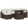 vidaXL Ensemble de canap&eacute; de jardin 7 pcs Marron polyrotin