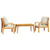 vidaXL Salon de jardin 3 pcs avec coussins bois massif d'acacia