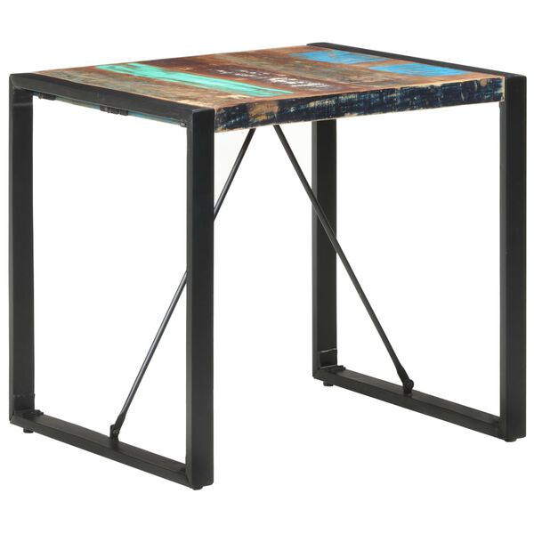 vidaXL Table à manger 80x80x75 cm bois de récupération massif