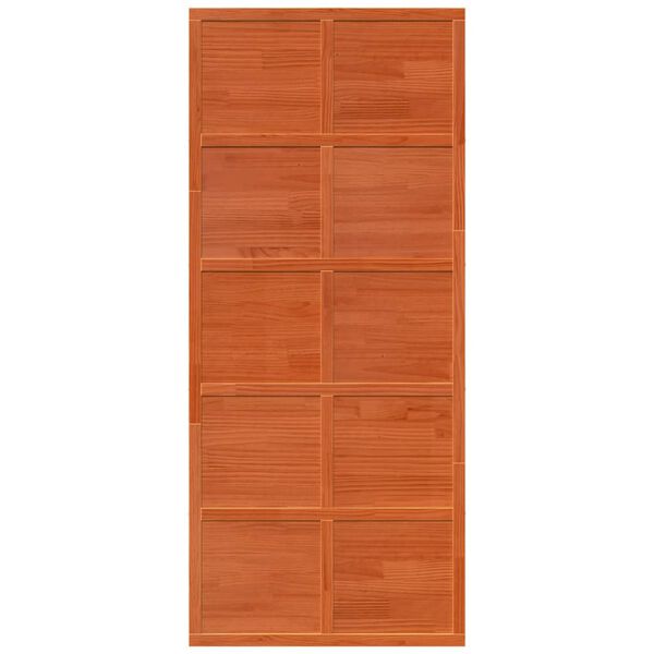 vidaXL Porte de grange marron cire 90x208 cm bois massif de pin