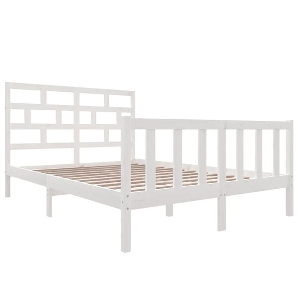 vidaXL Cadre de lit sans matelas blanc bois massif 160x200 cm