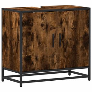 vidaXL Armoire de lavabo de salle de bain ch&ecirc;ne fum&eacute; 65x33x60 cm