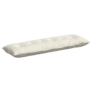 vidaXL Coussin de Dos Cr&egrave;me 160 x 50 cm Tissu en velours c&ocirc;tel&eacute;