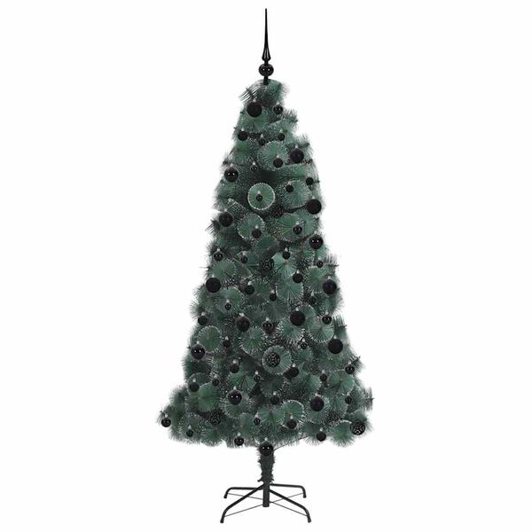 vidaXL Arbre de No&euml;l artificiel pr&eacute;-&eacute;clair&eacute; avec ensemble de boules