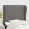 vidaXL T&ecirc;te de lit avec oreilles Gris fonc&eacute; 103x23x118/128 cm Tissu