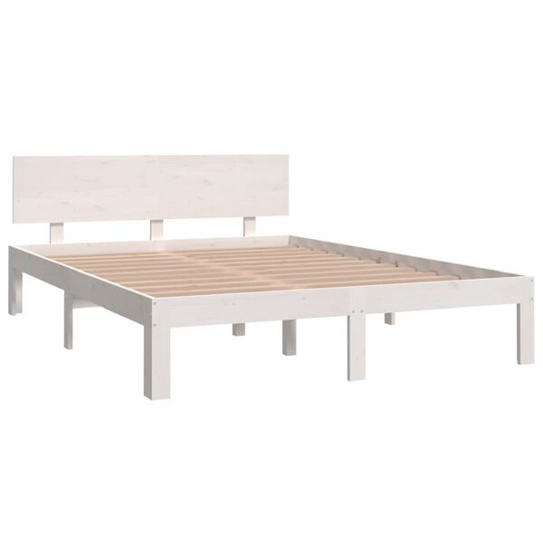vidaXL Cadre de lit sans matelas blanc 135x190 cm