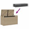 vidaXL Banc de rangement ext&eacute;rieur coussin beige 100 cm r&eacute;sine tress&eacute;e