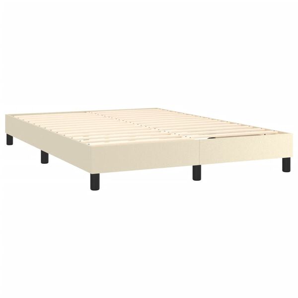 vidaXL Sommier &agrave; lattes de lit avec matelas Cr&egrave;me 140x200cm Similicuir