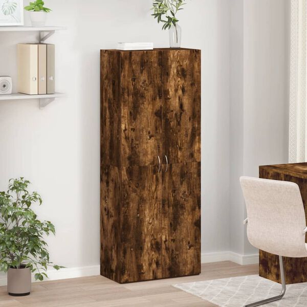 vidaXL Armoire de classement chêne fumé 60x32x153 cm bois d'ingénierie