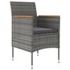 vidaXL Ensemble &agrave; manger de jardin coussins 7pcs Gris et noir