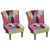 vidaXL Chaises en style français lot de 2 avec design patchwork tissu