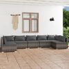 vidaXL Salon de jardin 7 pcs avec coussins R&eacute;sine tress&eacute;e Gris