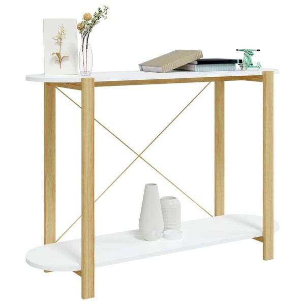 vidaXL Table console Blanc 110x38x75 cm Bois d'ingénierie