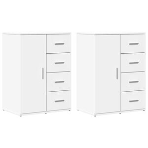 vidaXL Buffets 2 pcs blanc 59x39x80 cm bois d'ing&eacute;nierie