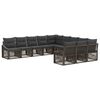 vidaXL Ensemble de canap&eacute; de jardin 11 pc Gris polyrotin