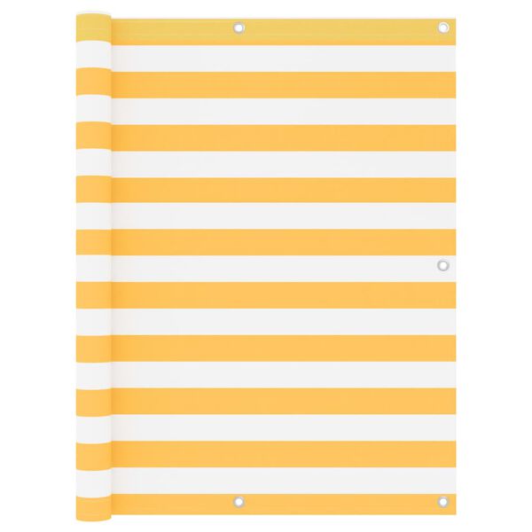 vidaXL Écran de balcon Blanc et jaune 120x300 cm Tissu Oxford