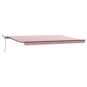vidaXL Auvent r&eacute;tractable Rouge et Blanc 500 &times; 300 cm Polyester