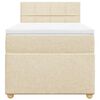 vidaXL Sommier &agrave; lattes de lit avec matelas Cr&egrave;me 80x200 cm Tissu