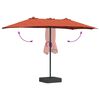 vidaXL Parasol de jardin Terre cuite 385 x 209 x 244 cm Polyester