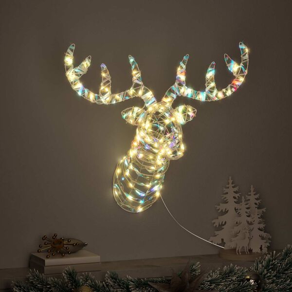 vidaXL Tra&icirc;neau tir&eacute; par un renne Blanc chaud 68 x 36.5 x 62.5 cm PET