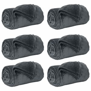 vidaXL Couvertures &agrave; jeter 6 pc Gris fonc&eacute; 240 x 270 cm 10.11 kg