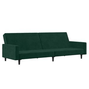 vidaXL Canap&eacute;-lit &agrave; 2 places vert fonc&eacute; velours