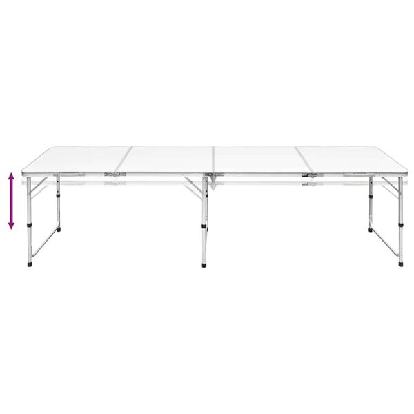 Table pliante de camping en aluminium avec hauteur ajustable