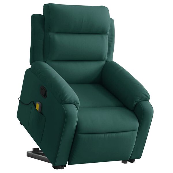 vidaXL Fauteuil de massage inclinable Vert foncé Velours