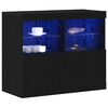 vidaXL Buffet LED Noir 81 x 37 x 66,5 cm Bois d'ing&eacute;nierie