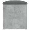 vidaXL Banc de rangement gris b&eacute;ton 102x42x45 cm bois d'ing&eacute;nierie