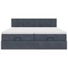 vidaXL Cadre de lit ottoman avec matelas gris foncé 200x200 cm velours