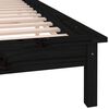 vidaXL Cadre de lit &agrave; LED sans matelas noir 120x190 cm bois massif