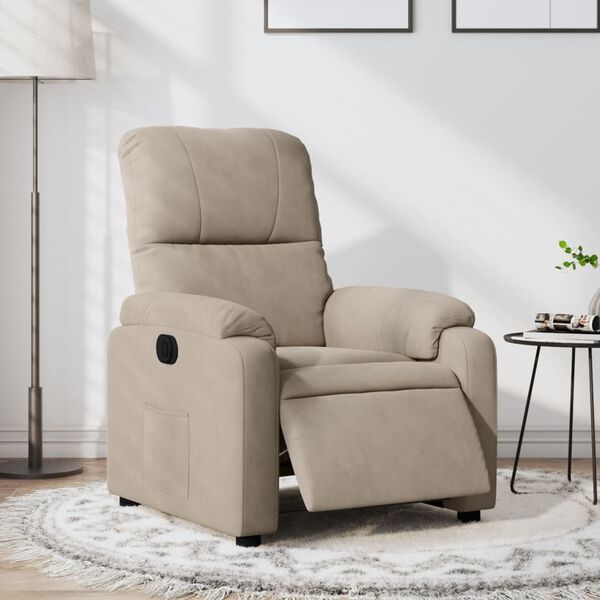 vidaXL Fauteuil inclinable &eacute;lectrique taupe tissu microfibre