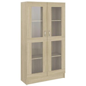 vidaXL Armoire &agrave; vitrine Ch&ecirc;ne sonoma 82,5x30,5x150 cm Bois ing&eacute;nierie