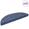 vidaXL Tapis d'escalier auto-adh&eacute;sifs 15 pcs Bleu 56 x 17 x 3 cm
