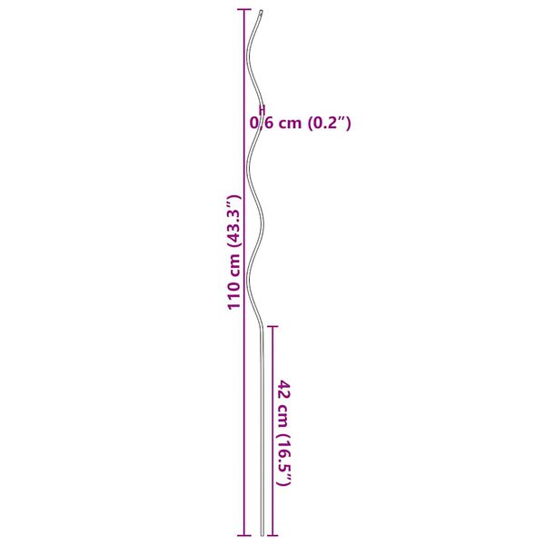 vidaXL Supports de plantes en spirale 20 pcs Acier galvanisé 110 cm
