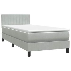 vidaXL Sommier &agrave; lattes de lit et matelas gris clair 80x220 cm velours