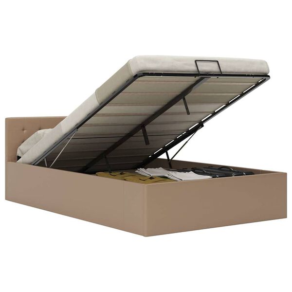 vidaXL Cadre de lit &agrave; rangement hydraulique sans matelas 120x200 cm