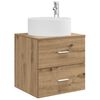 vidaXL Vanit&eacute; de lavabo mural Ch&ecirc;ne artisanal 49,5 x 44,5 x 65,5 cm