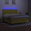 vidaXL Sommier &agrave; lattes de lit et matelas et LED Vert 180x200 cm Tissu