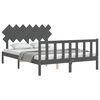 vidaXL Cadre de lit sans matelas gris bois de pin massif